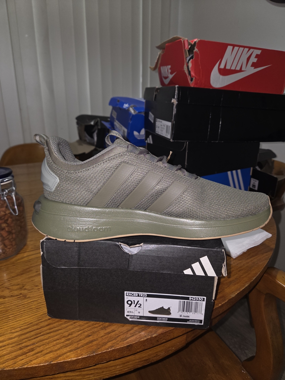 adidas Olive Green Cloudfoam Racer TR23 Sneakers